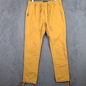Coalatree Trailhead Adventure Pants Mens Large Slim Yellow Ochre Hiking Ripstop
